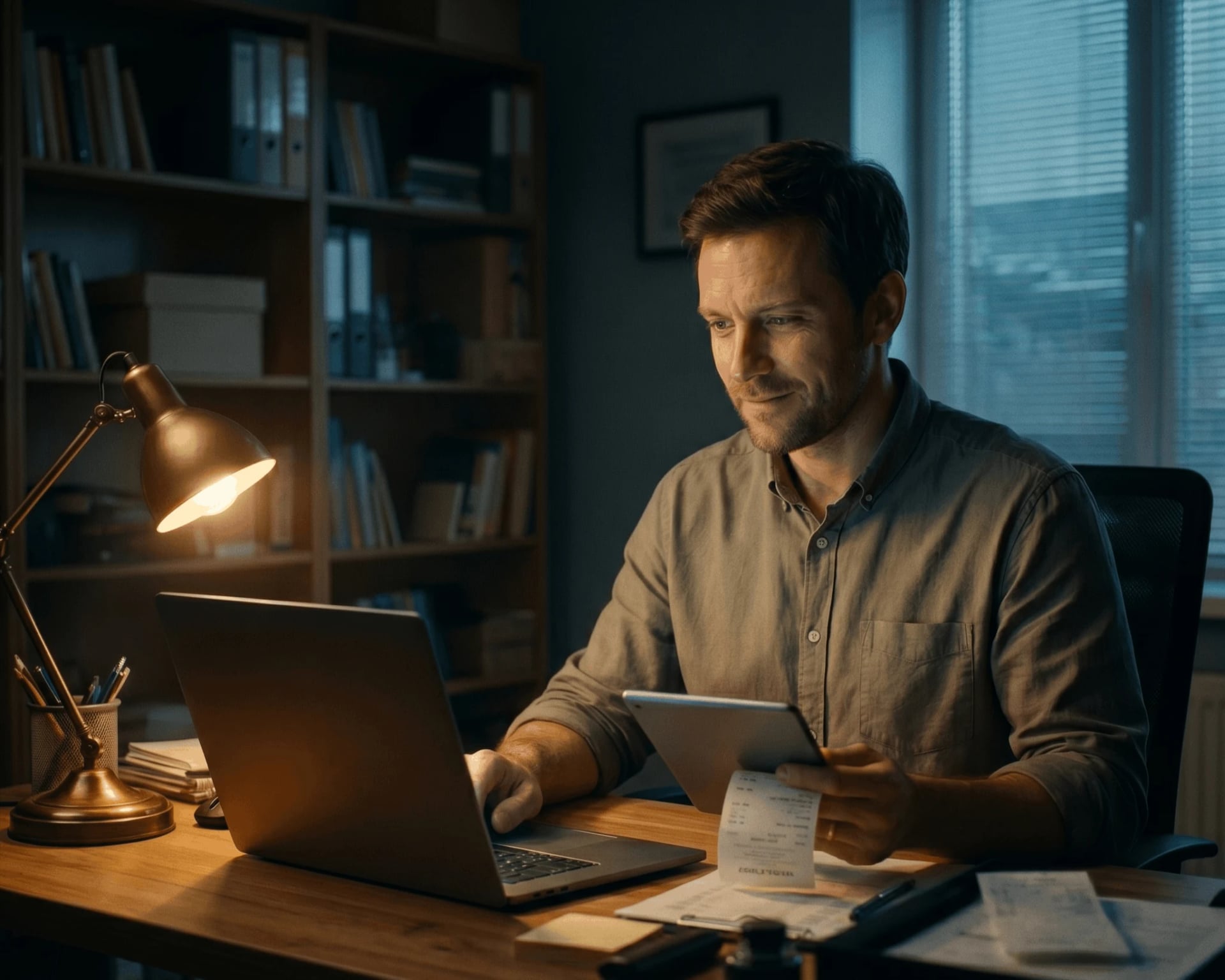 Person using TRO Matcher to scan receipts and invoices with AI-powered data extraction